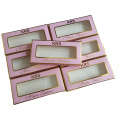 250gsm white cardstock printed pink butterfly customize your own logo eyelash packaging box